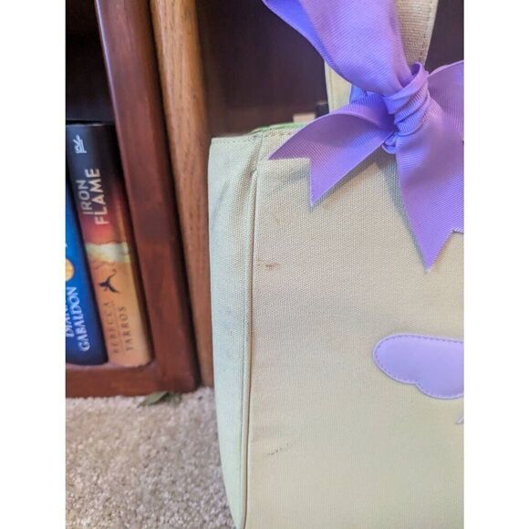 Vintage My Flat In London yellow Purple Cloth Shoulder Bag Purse Top Handle - Picture 4 of 9